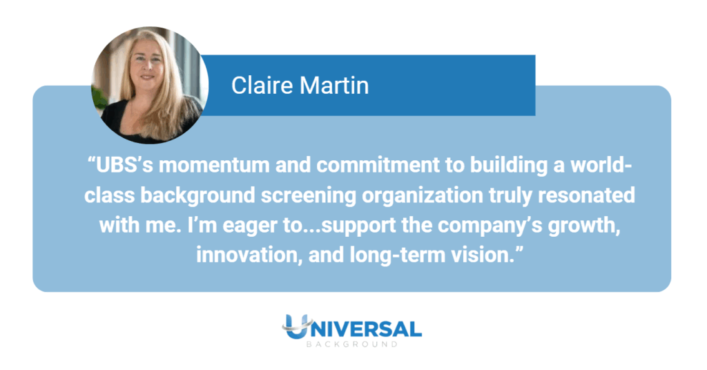 Universal Background Screening CFO appointment